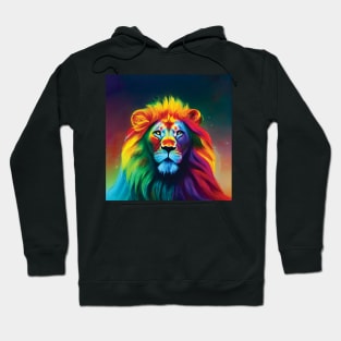 Rainbow Lion Art Hoodie